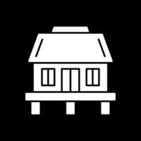 Hut Glyph Inverted Icon vector