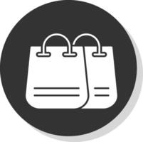Shopping Bag Glyph Grey Circle Icon vector