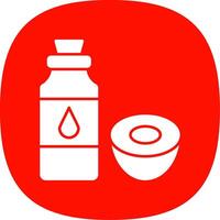 Coconut Oil Glyph Curve Icon vector