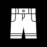 icono de glifo invertido de pantalones cortos vector