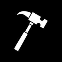 Hammer Glyph Inverted Icon vector