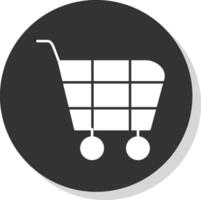 compras carro glifo gris circulo icono vector