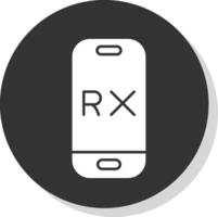 rx glifo gris circulo icono vector