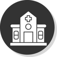 Hospital Glyph Grey Circle Icon vector