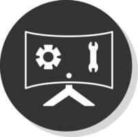 Technical Support Glyph Grey Circle Icon vector