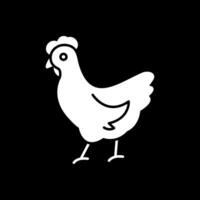 Chicken Glyph Inverted Icon vector