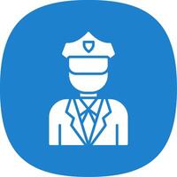 Police Glyph Curve Icon vector