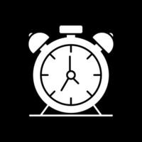 Alarm Clock Glyph Inverted Icon vector