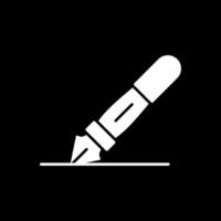 Fountain Pen Glyph Inverted Icon vector