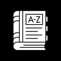 Dictionary Glyph Inverted Icon vector