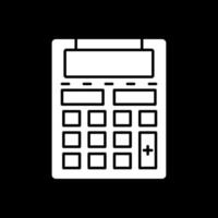 Calculator Glyph Inverted Icon vector