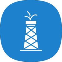 Oil Tower Glyph Curve Icon vector
