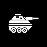 infantería camioneta glifo invertido icono vector