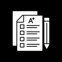 Exam Glyph Inverted Icon vector