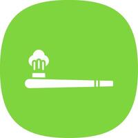 Smoking Pipe Glyph Curve Icon vector