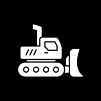 Excavator Glyph Inverted Icon vector