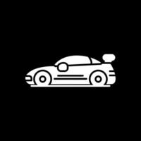 Sports Car Glyph Inverted Icon vector