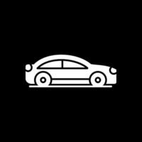 icono de glifo de coche invertido vector