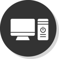 Computer Glyph Grey Circle Icon vector