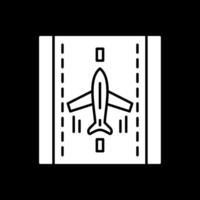 Landing Airplane Glyph Inverted Icon vector
