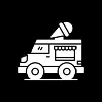 Icecream Van Glyph Inverted Icon vector