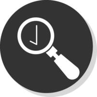 Magnifying Glass Glyph Grey Circle Icon vector