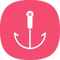 Grappling Hook Glyph Curve Icon vector