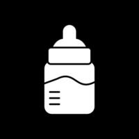 Baby Bottle Glyph Inverted Icon vector