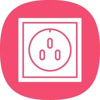 Socket Glyph Curve Icon vector