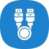 Usb Cable Glyph Curve Icon vector