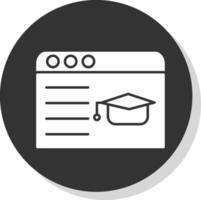 Online Learning Glyph Grey Circle Icon vector