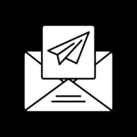 Paper Plane Glyph Inverted Icon vector