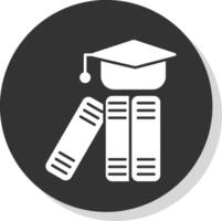 Graduation Hat Glyph Grey Circle Icon vector