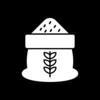 grano glifo invertido icono vector