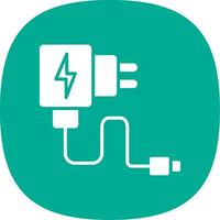 Charger Glyph Curve Icon vector