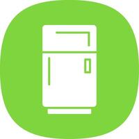 Fridge Glyph Curve Icon vector