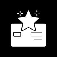Loyalty Card Glyph Inverted Icon vector