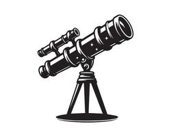 telescope silhouette icon graphic logo design vector