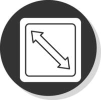 Right Down Glyph Grey Circle Icon vector