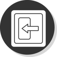 Log In Glyph Grey Circle Icon vector