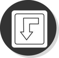 Back Glyph Grey Circle Icon vector