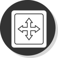 Cross Symbol Glyph Grey Circle Icon vector