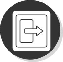 Log Out Glyph Grey Circle Icon vector