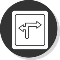 Turn Direction Glyph Grey Circle Icon vector