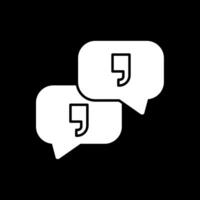 Quotation Glyph Inverted Icon vector