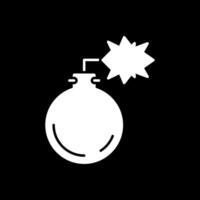 Bomb Glyph Inverted Icon vector