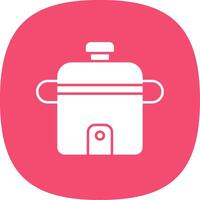 Rice Cooker Glyph Curve Icon vector