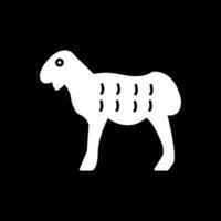 Sheep Glyph Inverted Icon vector