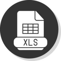 Xls Glyph Grey Circle Icon vector