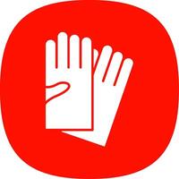 Hand Gloves Glyph Curve Icon vector